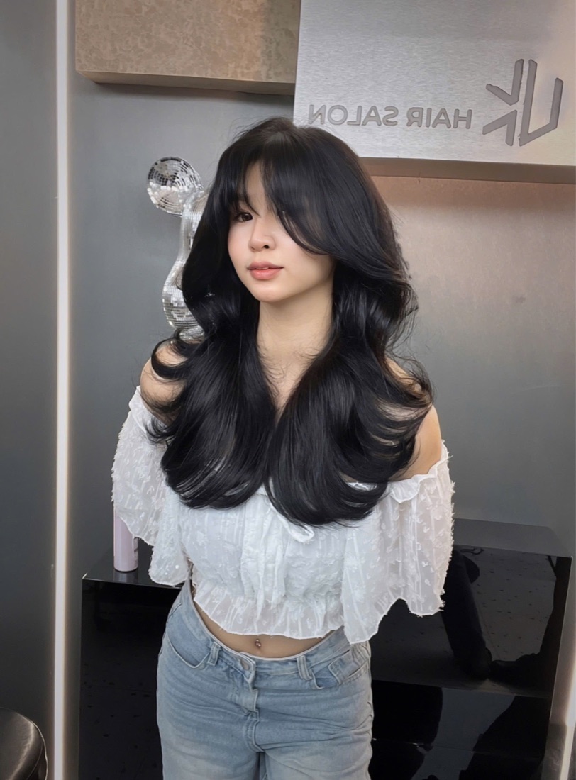 Layer bồng mái thưa tóc đen